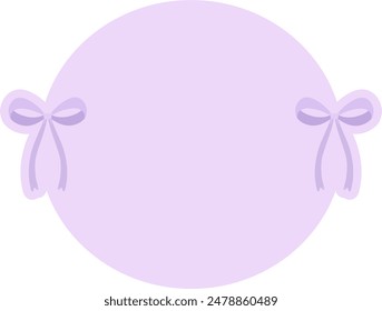Ribbon Circle Text Box Oval Background Frame Cute Notes
