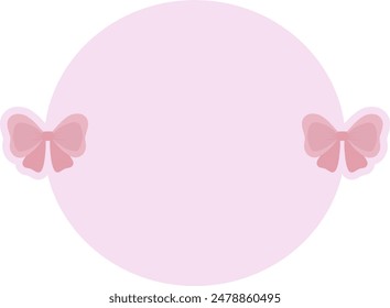 Ribbon Circle Text Box Oval Background Frame Cute Notes