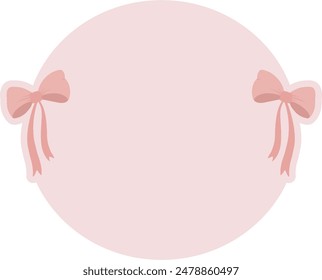 Ribbon Circle Text Box Oval Background Frame Cute Notes
