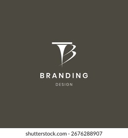 Ribbon Classic Initialen BT-Buchstabe Logo-Monogramm