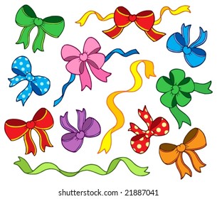 Ribbon collection - vector illustration.