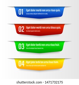 Ribbon color banners. A vivid illustration of the layout of the labels banner. Colored labels with a set. A template for the web design. All elements are isolated.EPS 10.