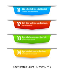 Ribbon color banners. A vivid illustration of the layout of the labels banner. Colored labels with a set. A template for the web design. All elements are isolated.EPS 10.
