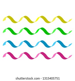 Ribbon color sign. Emblem modern symbol of award. Blank sticker labeling. Elegant form of the logo. Colorful template for badge, tag, wrapping, etc. Design element. Vector illustration