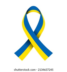 Ribbon in the colors of Ukraine. Vector illustration isolated on white background. EPS 10