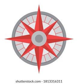Ribbon compass instrument design, Tool navigation location north south west east travel map and adventure theme Vector illustration