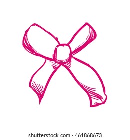 Ribbon concept represented by bowtie icon. Isolated and sketch illustration