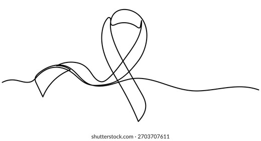 ribbon continuous one line drawing, Continuous line drawing of decorative ribbon bow. editable line. Vector illustration. 