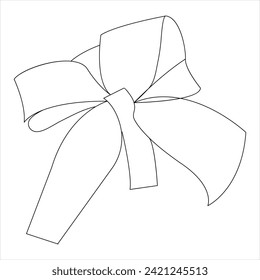 Ribbon continuous single line art drawing concept world cancer day outline vector illustration