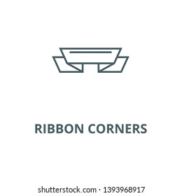 Ribbon corners illustration  vector line icon, linear concept, outline sign, symbol