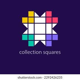 Logo del cubo de cinta. Colores únicos Plantilla de logotipo de forma cubo creativo. vector