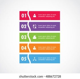 Ribbon curve options of infographics elements business set.