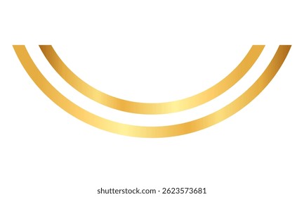 decorações de linhas curvas de fita com gradiente luxo brilhante dourado