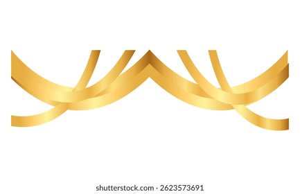 ribbon curved lines decorations with gradient luxury shiny golden