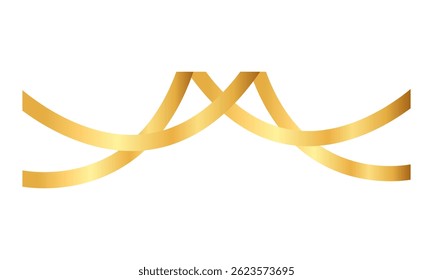 Cinta de líneas curvas decoraciones con gradiente de lujo brillante dorado