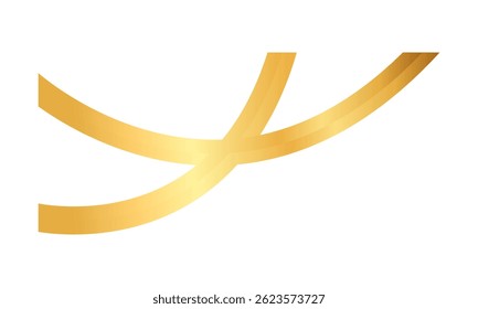 Cinta de líneas curvas decoraciones con gradiente de lujo brillante dorado