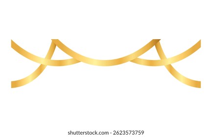 ribbon curved lines decorations with gradient luxury shiny golden