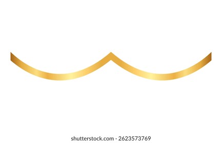 Cinta de líneas curvas decoraciones con gradiente de lujo brillante dorado