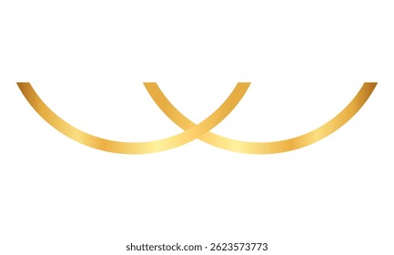 Cinta de líneas curvas decoraciones con gradiente de lujo brillante dorado