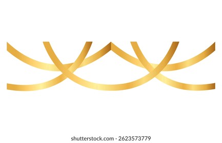 decorações de linhas curvas de fita com gradiente luxo brilhante dourado