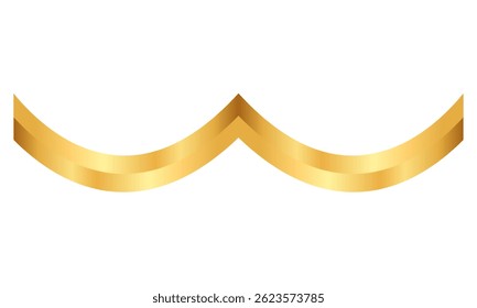 ribbon curved lines decorations with gradient luxury shiny golden