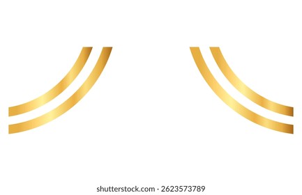 ribbon curved lines decorations with gradient luxury shiny golden