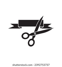 Das Logo-Symbol für das Schneiden von Band, Design, Vektorgrafik-Vorlage.