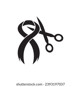 Ribbon cutting logo icon, design vector illustration template.