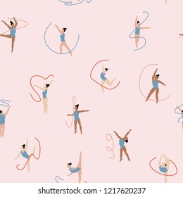 Ribbon Dancer Seamless Pattern