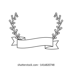 ribbon decoration with crown of seeds