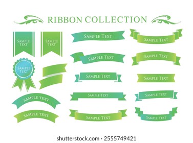 Ribbon decoration design set and antique borders and frames design
