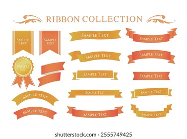Ribbon decoration design set and antique borders and frames design
