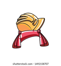 ribbon decoration elegant with helmet secure