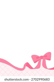 Ribbon Decoration Frame, Background, Diagonal Check Pattern, Vertical