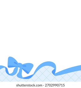 Ribbon Decoration Frame, Background, Diagonal Check Pattern, Square Size