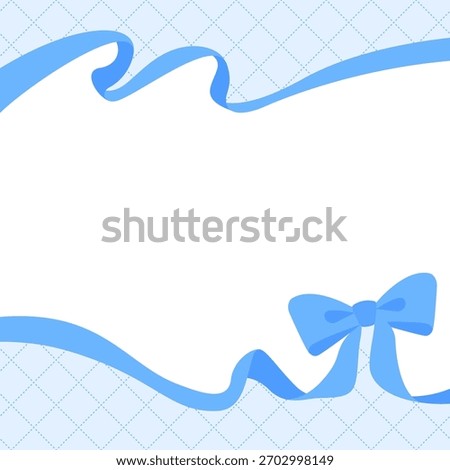 Ribbon Decoration Frame, Background, Diagonal Check Pattern, Square Size