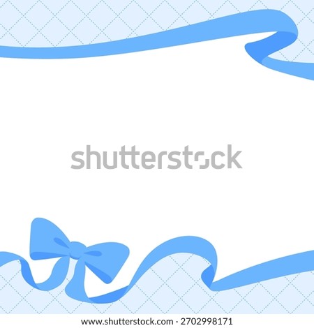 Ribbon Decoration Frame, Background, Diagonal Check Pattern, Square Size