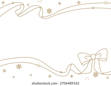Quadro de Decoração de Faixa de Opções, Plano de Fundo, Decoração de Neve, Line Art