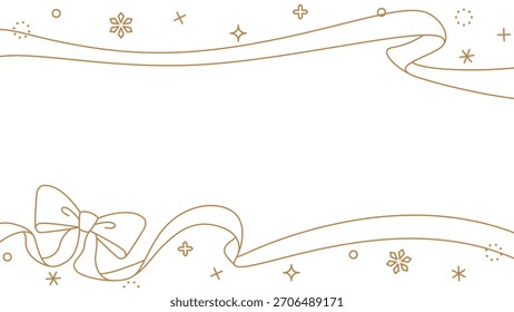Marco de la decoración de la cinta, fondo, decoración de la nieve, arte de la línea, 16:9 Tamaño