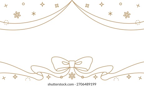 Quadro de Decoração de Fita, Plano de Fundo, Decoração de Neve, Line Art, 16:9 Tamanho