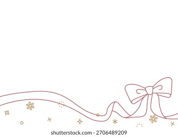 Ribbon Decoration Frame, Background, Snow Decoration, Line Art
