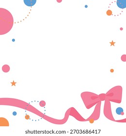 Ribbon Dekoration Rahmen, kreisförmiges Objekt, Pop-Design, quadratische Größe