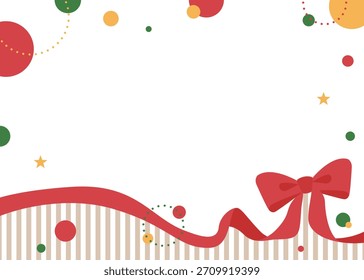 Ribbon Decoration Frame, Circular Object, Pop Design