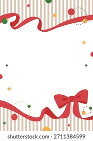 Ribbon Decoration Frame, Circular Object, Pop Design, vertical