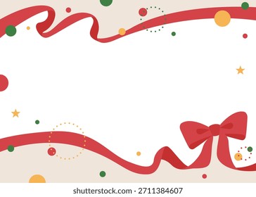 Ribbon Decoration Frame, Circular Object, Pop Design