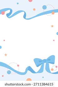 Ribbon Decoration Frame, Circular Object, Pop Design, Vertical