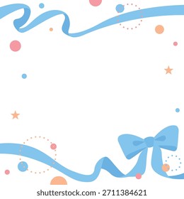 Ribbon Decoration Frame, Circular Object, Pop Design, Square Size
