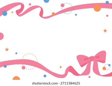 Ribbon Decoration Frame, Circular Object, Pop Design