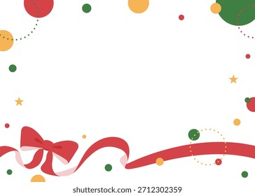 Ribbon Decoration Frame, Circular Object, Pop Design