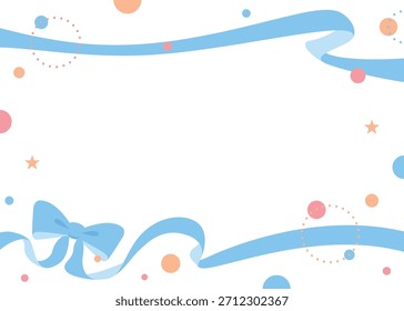 Ribbon Decoration Frame, Circular Object, Pop Design